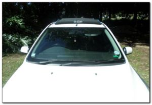 gear roof rack car racking system paddle kayak fishing rod head on view