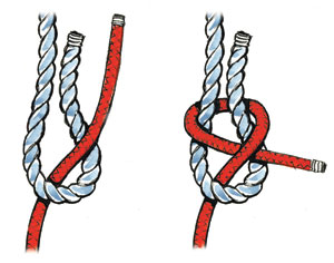 sheet bend nautical rope knot