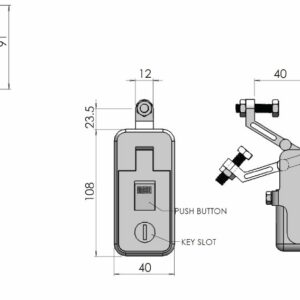 1020XBB : Push Button Compression Lock - Various Sizes - LARGE