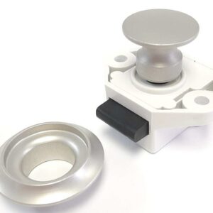 BT012H : Push Button Dr Catch - Lrg Anodized Ali Knob/Bush