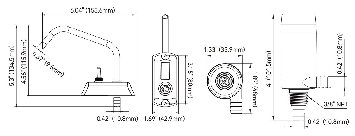 SFBP1-G100-01K : Galley Water Spout In-Line Pump with On/Off Switch - Image 2
